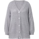 MIAMODA - Dames - Vest met glittergaren loose fit - Lichtgrijs melange - Maat 42+