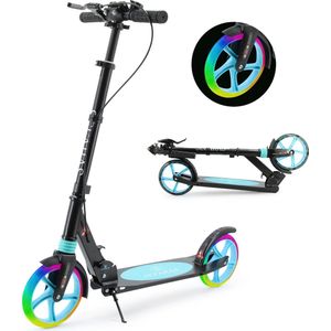 Sefaras Step voor Volwassenen - Kinderstep met Rem - Opvouwbaar - Max 110KG - Vering - Met grote wielen - Blauw