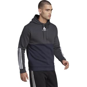 Adidas essentials colorblock fleece hoodie in de kleur zwart.