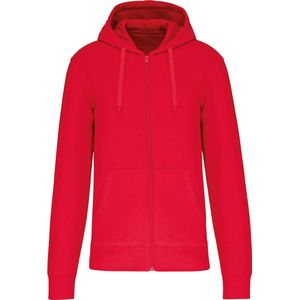 Ecologische Herenhoodie met capuchon en ritssluiting Kariban Rood - XS