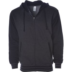 Heavyweight Varsity Hoodie met rits Charcoal Heather - S