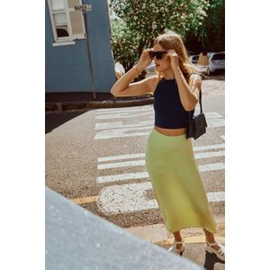 Vila VIRAVENNA LONG SKIRT - Lettuce Green Light Green