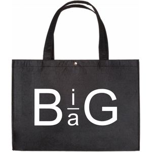 Big Bag - Zwarte Vilten Shopper A3 - Grote Tas - Cadeau Vilten Tas - Zwarte Vilten Tas Met Hengsels A3 Formaat