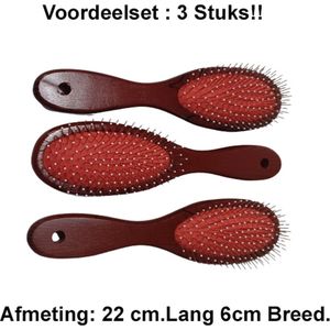 Rojafit Pneumatische Haarborstel - metalen pennen met geparelde nopjes - 22 cm.- Voordeelset  3 Stuks!!