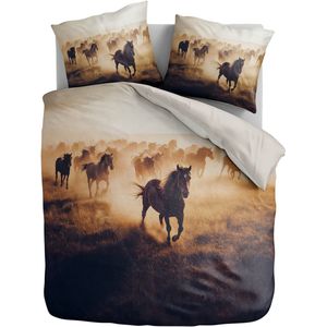 Dekbedovertrek - Paarden - 140x200/220 - Eenpersoons - 100% Polyester - Zacht en Strijkvrij
