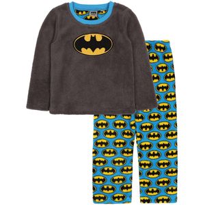 Batman - Pyjama - Grijs met Blauw - Tweedelig - Lange Mouwen