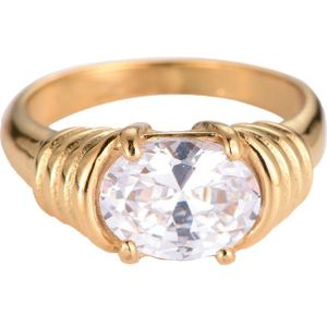 Diamant Ring - Dottilove - 14K Goud Verguld - Maat 16