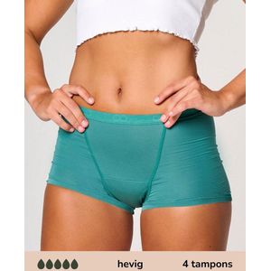 Moodies menstruatie ondergoed - Bamboe Boyshort - hevig kruisje - maat S - groen
