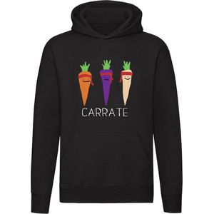 Carrate | wortel | karate | hoofdband | vechten | groente | geweld | sport | Unisex | Trui | Sweater | Capuchon