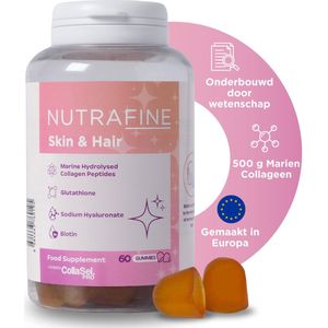 Nutrafine - Skin & Hair Gummies - 60 Gummies - Collageen - Hyaluronzuur - Glutathion - Biotine