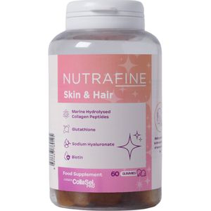 Nutrafine Skin & Hair Gummies – Klinisch Bewezen Collageen, Hyaluronzuur, Glutathion & Biotine – 60 Gummies - Haar Vitamines