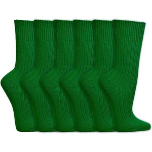 Sokken van biologisch katoen | Zonder schadelijke stoffen | Kleur: Groen | Diverse maten | 6 paar