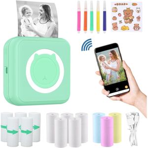 Zylo® Fotoprinter voor Smartphone - Fotoprinter - Polaroid Printer Smartphone - Groen - 3x9x10cm