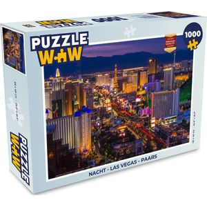 Puzzel Nacht - Las Vegas - Paars - Legpuzzel - Puzzel 1000 stukjes volwassenen