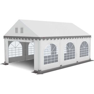 GO-PRO 4x6 Partytent met grondframe Wit-Grijs