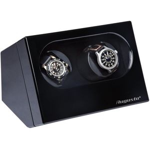 Watchwinder - Augusta - Automatisch horloge opwinden - Doos - Box - Opbergbox horloge - Werkt op lichtnet – 2 horloges - Zwart