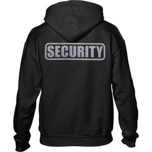 B&C Hoodie Beveiliging - Security - Reflecterende Bedrukking - Hoodie Zwart - Maat: M - REFLECTEREND LOGO - Party bouncer hoodie - Bewaker hoodie