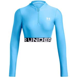 Under Armour Heatgear Rib Sweatshirt Met Halve Rits Blauw M Vrouw
