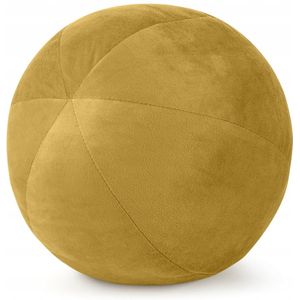 Decoratieve Kussenbal Gaja 24cm - Mosterdgeel Fluweel