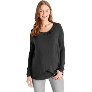 Gekruist T-shirt - Zwart - Colline-kledinglijn - Voor Zwangerschap en Borstvoeding