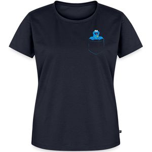 Sesamstraat Cookie Monster Borst Premium T Shirt Dames