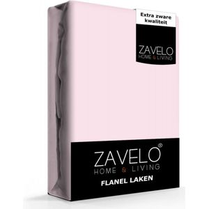 Zavelo Deluxe Flanel Laken Roze - 1-persoons (150x260 cm) - 100% katoen - Extra Dik - Zware Kwaliteit - Hotelkwaliteit