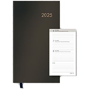MGPcards - A6 Agenda 2025 - Weekoverzicht - 1 week op 2 pagina's - Zwart - Staand - 10,5 x 14,8 cm