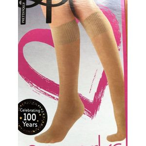 Pretty Polly Kniekousje - Steun gevend - Pantykousjes - Staande beroepen - 2 Paar Voordeelverpakking - 15 Den - One Size - Nude