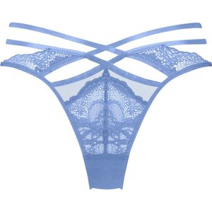 Hunkemöller Dames Lingerie String Janine - Blauw - maat XS