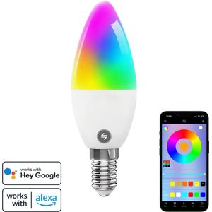 Evura Goods Slimme LED Lamp - Wifi Smart Bulb - E14- Dimbaar - RGB + Warm Wit - 9W - 850lm