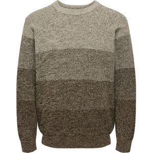 Only & Sons Birk Rlx Ls Raglan Knit Camp - Heren Sweater - Moonstruck Demitasse Gradiant