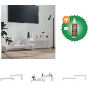 vidaXL Tv-meubel 180x30x43 cm spaanplaat hoogglans wit - Kast - Inclusief Houtreiniger en verfrisser