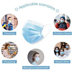 QJMDM Wegwerp mondkapjes | Mondmasker | CE - EN14683 | 50 Stuks | 3 Laag | Disposable Surgical Mask