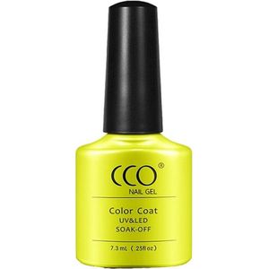 CCO Shellac - Gel Nagellak - kleur Happy Hour 68010 - Geel - Dekkend in 3 lagen - 7.3ml - Vegan