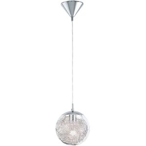 EGLO Luberio - Hanglamp - 1 Lichts - Ø250mm. - Chroom - Helder, Aluminium