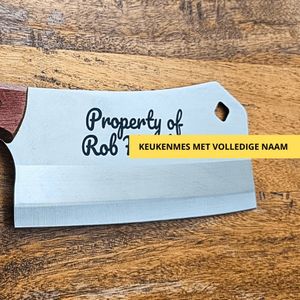 Koks- / slagersmes met gravering (tekst, naam en/of logo)