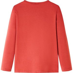 Kindershirt lange mouwen - Roodbruin - Maat 128