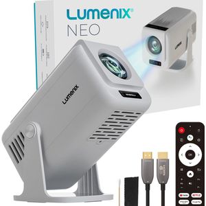 Lumenix - NEO Mini Beamer - Wit - Full HD Projector - Android 13 - WiFi 6 - Bluetooth 5.0