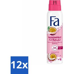 Fa – Deodorant Spray – Passion Fruit – 150 ml - Voordeelverpakking - 12 stuks