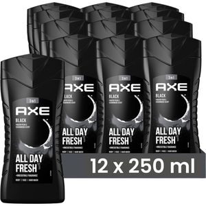 Axe Showergel Black 250ML - 12 Stuks - Voordeelverpakking