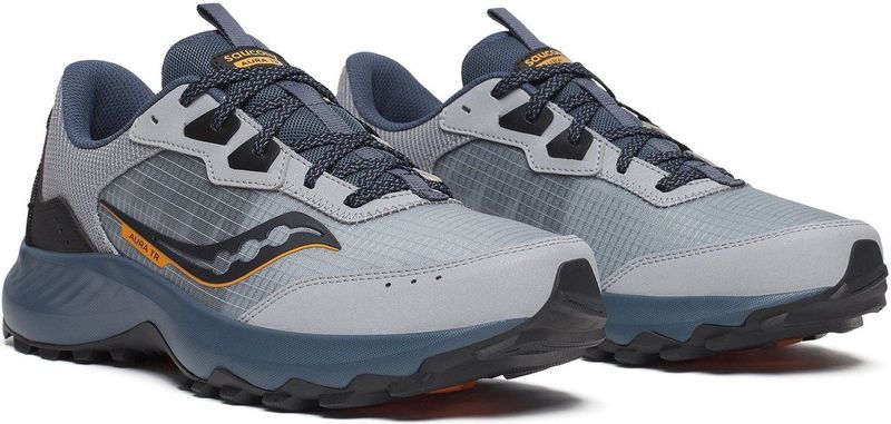 Saucony - Aura - Trailrunning Schoenen - Grijs - Donkergrijs - Zwart