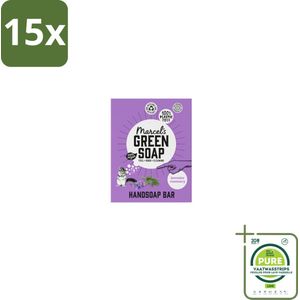 15 x Marcel's Green Soap - Handzeep Bar - Lavendel & Rozemarijn - Zachte verzorging - 90 gr - Grootverpakking - Handzeep - Zeep Bar - Lavendel - Rozemarijn - Natuurlijke Zeep
