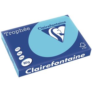 Clairefontaine Trophée Pastel, gekleurd papier, A3, 80 g, 500 vel, helblauw 3 stuks