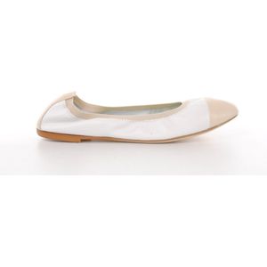 Maury ballerine Budelli beige wit