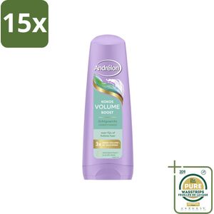 15 x Andrélon – Conditioner – Volume Boost – 200 ml - Grootverpakking - Fijn Haar - Futloos Haar - Volume Boost - Kokos Conditioner - Aloë Vera
