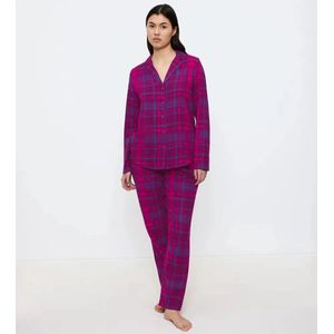 Triumph - Boyfriend Fit - Pyjama - Rood - Katoen - Doorknoop met Lange Mouwen