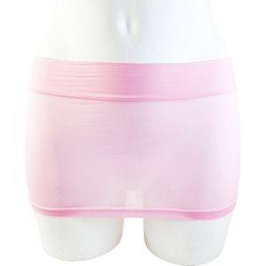 BamBella® - Ultra korte Mini Rok - Sexy Erotische rokje - Onesize - Doorzichtig doorschijnend stretch Roze