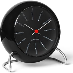 Arne Jacobsen Bankers Table Clock Wekker Zwart - Ø 11 cm 43680