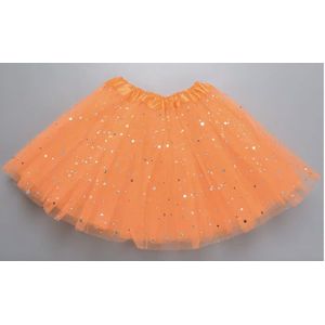 Tule tutu rok meisje - oranje met glitter - Koningsdag - EK WK - ONE SIZE 2-8 jaar