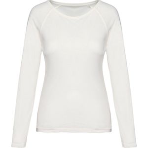 Native Spirit Ecologisch dames-T-shirt met lange raglanmouwen NS339 - Washed Ivory - XXL
